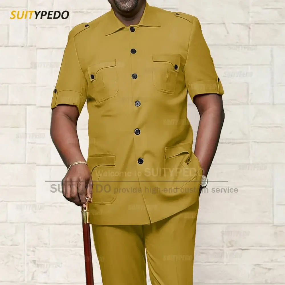 Men's African Style Slim Fit Blazer and Pants Suit