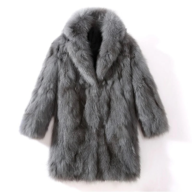Men's Thick Faux Fur Lapel Parka Windbreaker