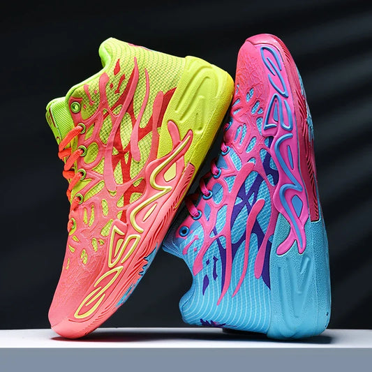 Men's High-Top Non-Slip Lace-Up Basketball Training Sneakers