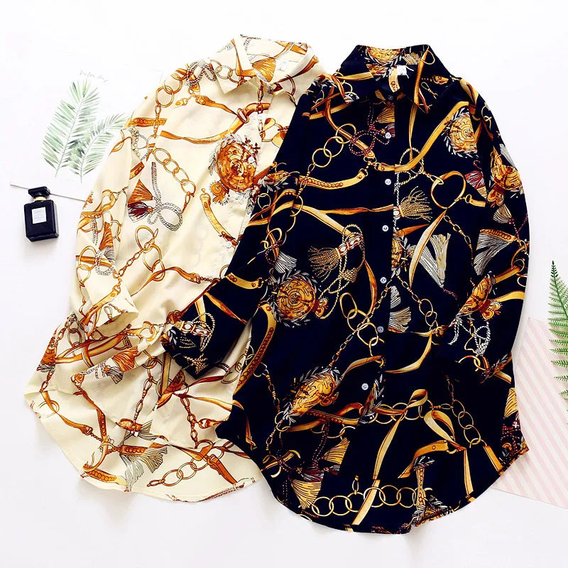 Women's Vintage Button Loose Casual Shirt Blouse Cardigan