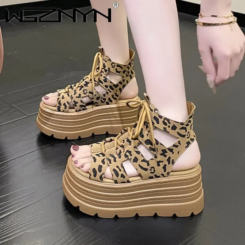 Women's 8CM Wedge Heel Beach Flip Flop Platform Summer Sandals