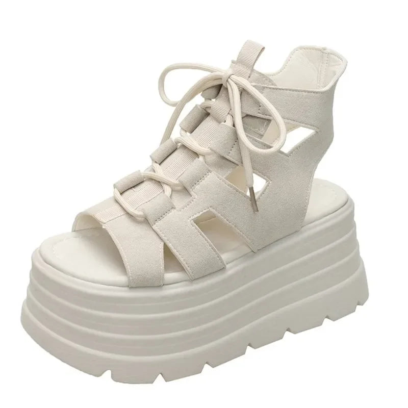 Women's 8CM Wedge Heel Beach Flip Flop Platform Summer Sandals