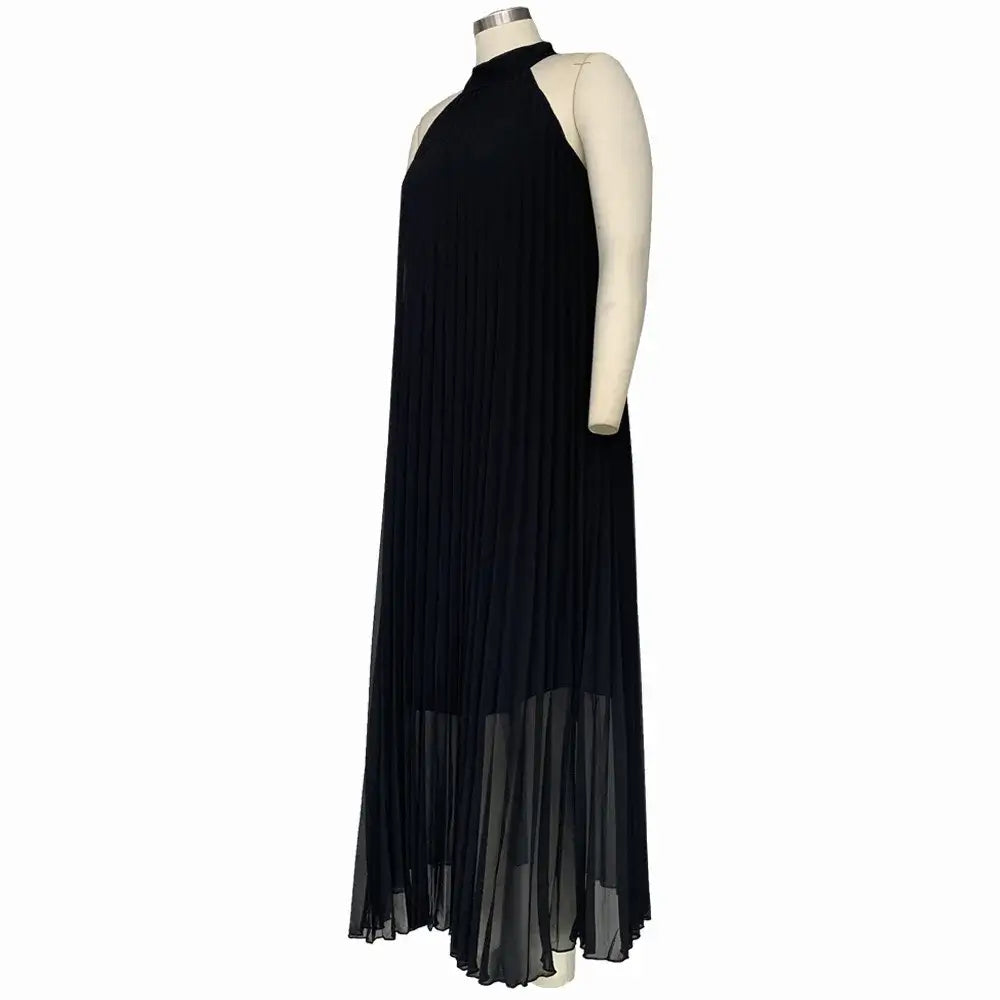 Women's Plus-Size Halter Hollow Split A-Line Bandage Maxi Dress