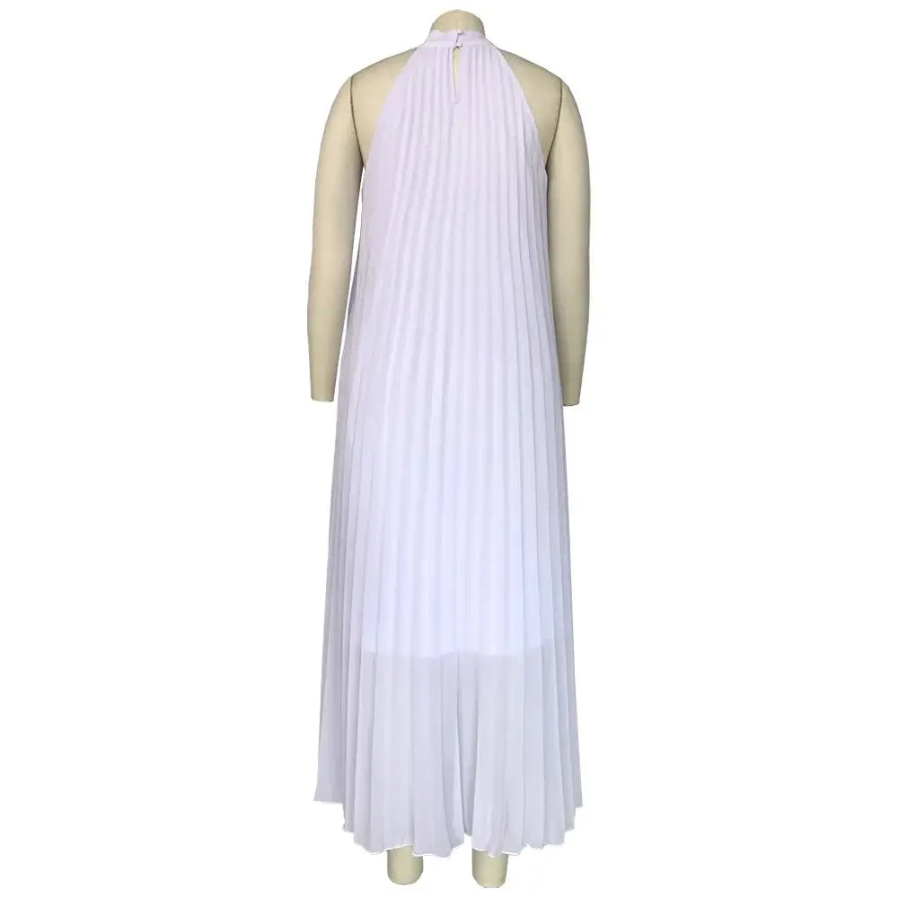 Women's Plus-Size Halter Hollow Split A-Line Bandage Maxi Dress
