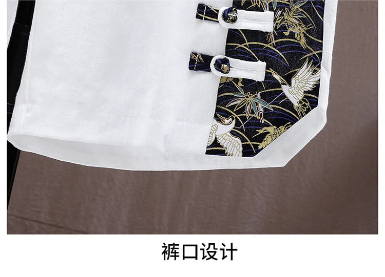 Men's Print Short-Sleeve Shirt and Shorts Two-Piece Set