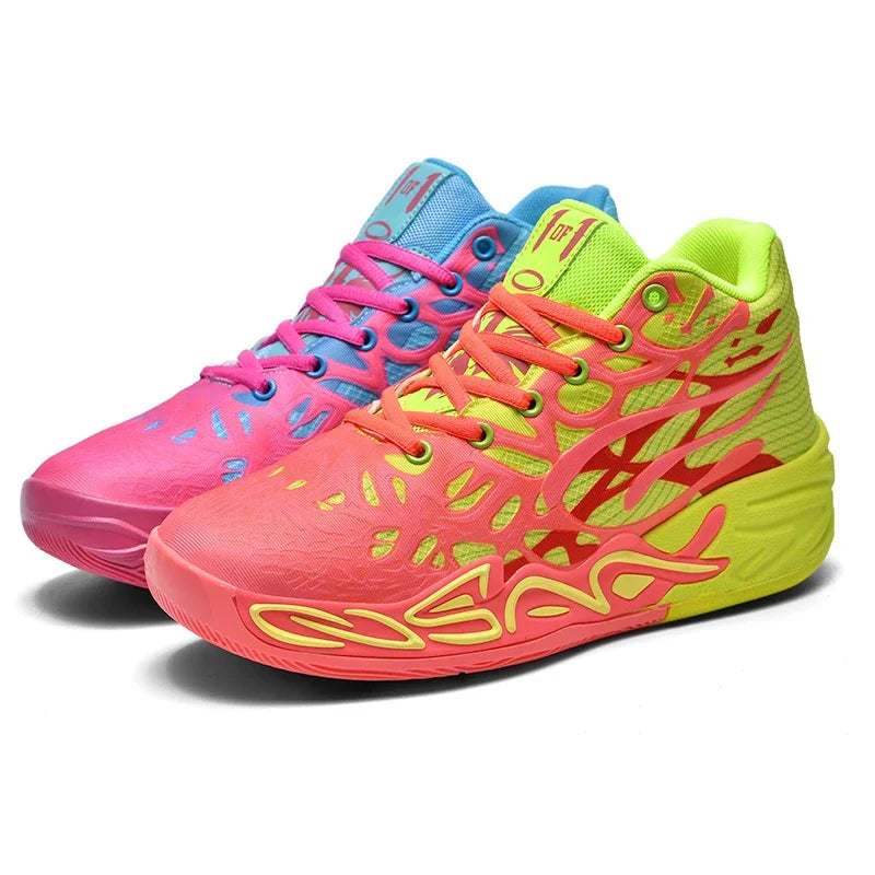 Men's High-Top Non-Slip Lace-Up Basketball Training Sneakers