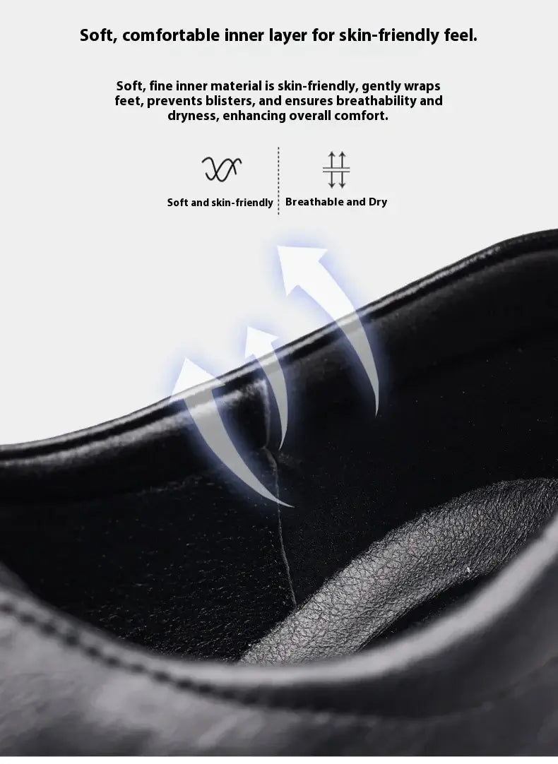 Men's Plus Size Elevator Leather Oxfords 3-8CM Height
