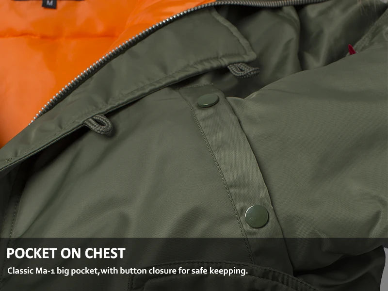 Men's Winter N3B USAF Waterproof Fur-Hood Parka, Tactical Bomber