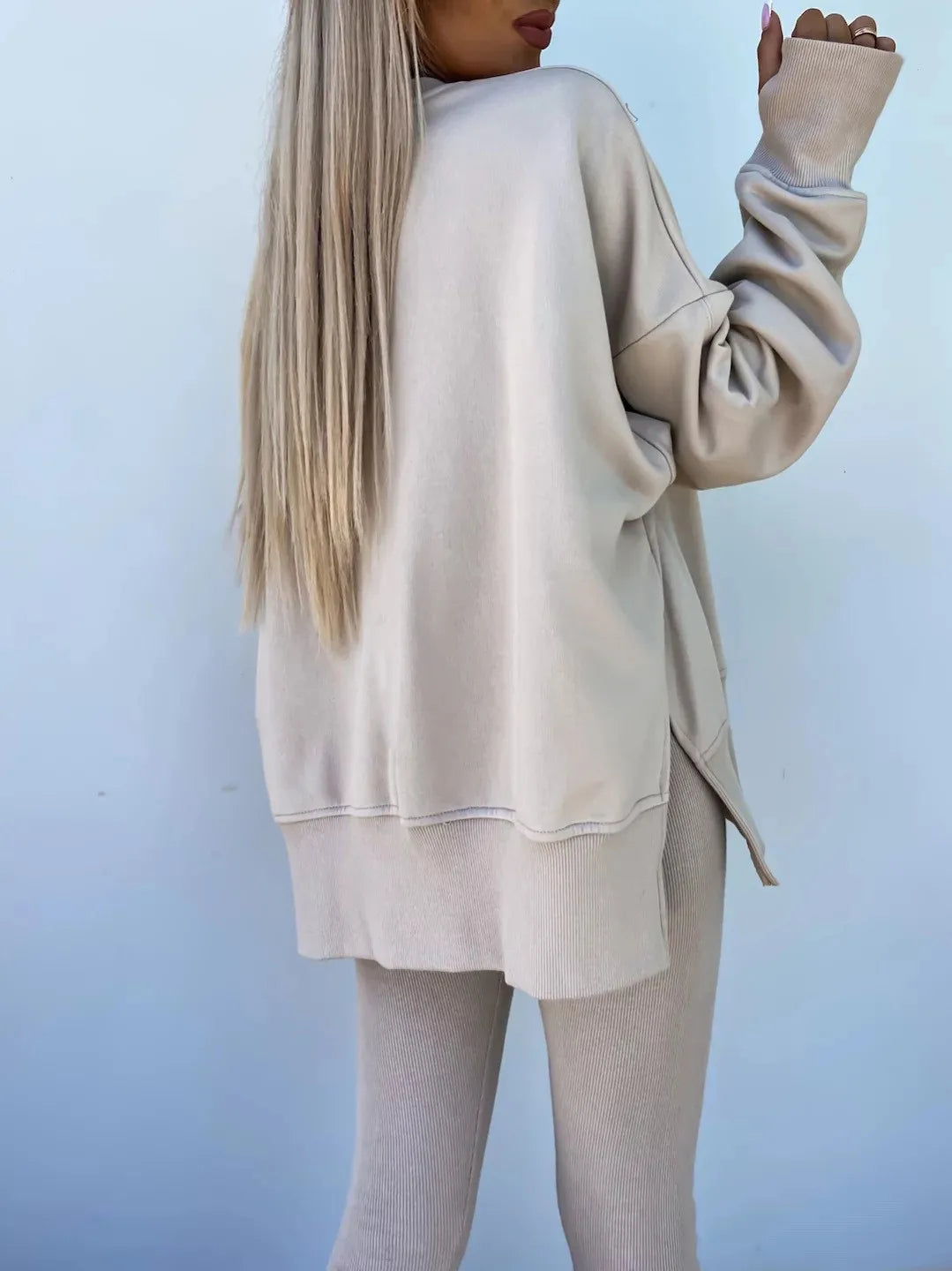 Women's Loose Shirt and Tight Pants Two-Piece Set