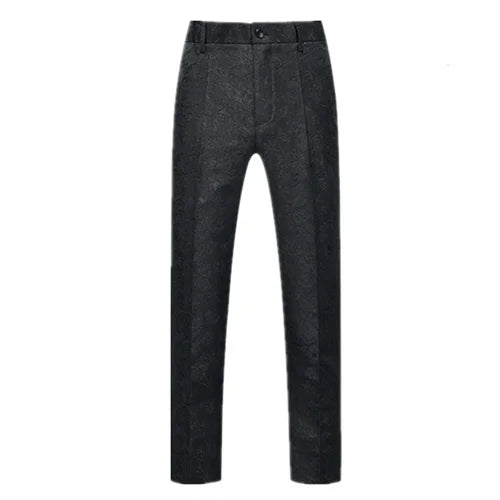 Men's Jacquard Wedding Party Groom Dress Suit Pants