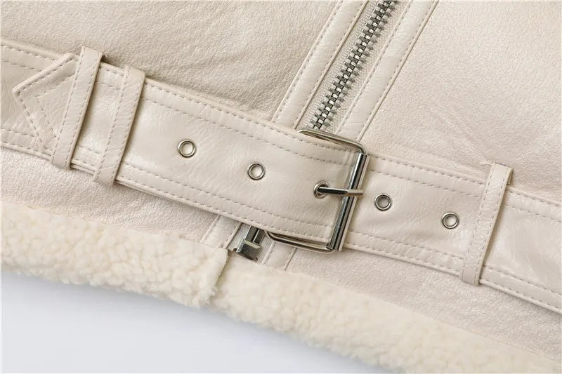 Women's Extra-Thick Faux Fur Lamb Rider Jacket
