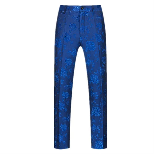 Men's Jacquard Wedding Party Groom Dress Suit Pants