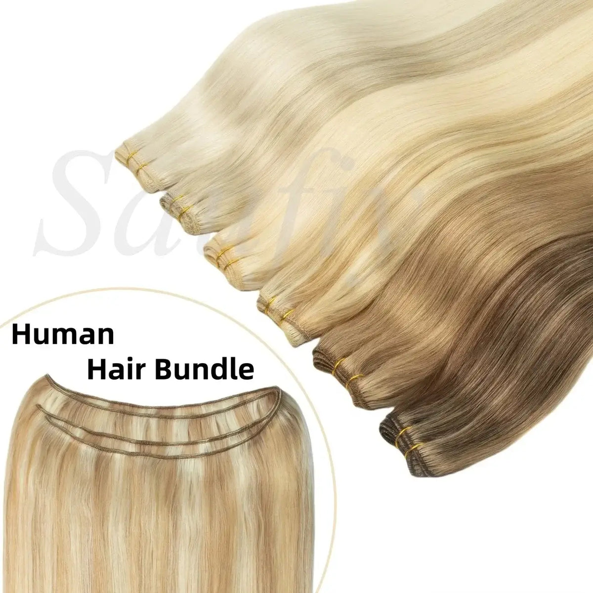 Highlights Brown Hair Weft Extensions Human Hair Weaves Bundles Sewing In Weft Extensions Natural Black Blonde Brown Double Drawn Human Hair Weft for Women 50g/Pack