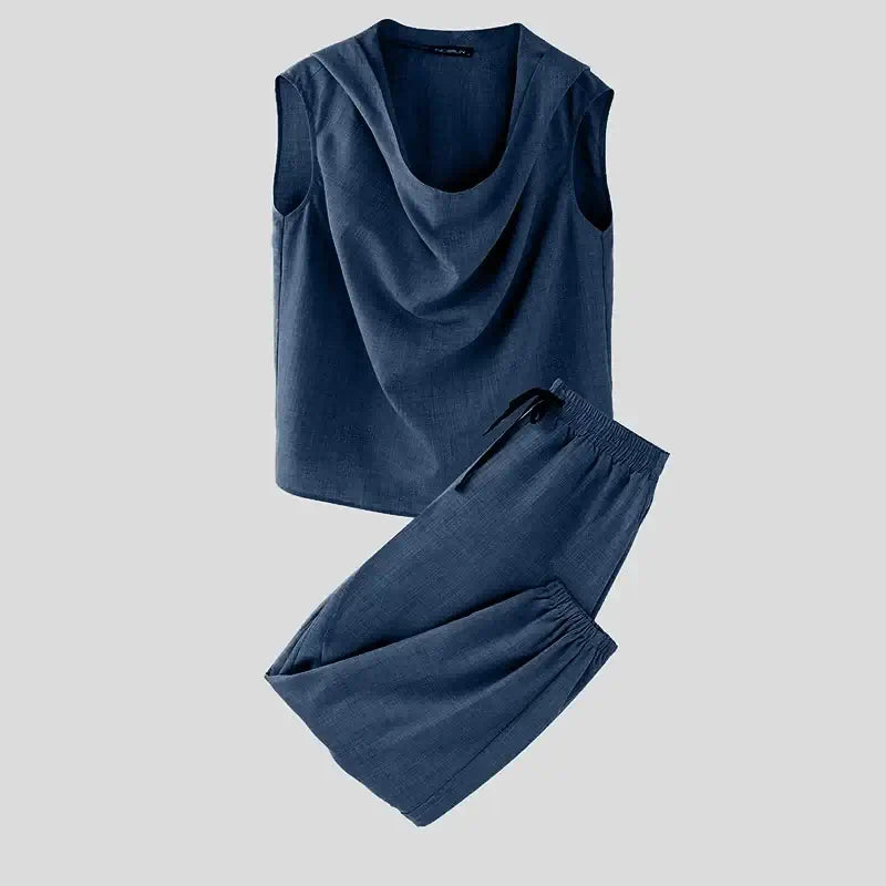 Men's Solid Color Casual Two-Piece Outfit