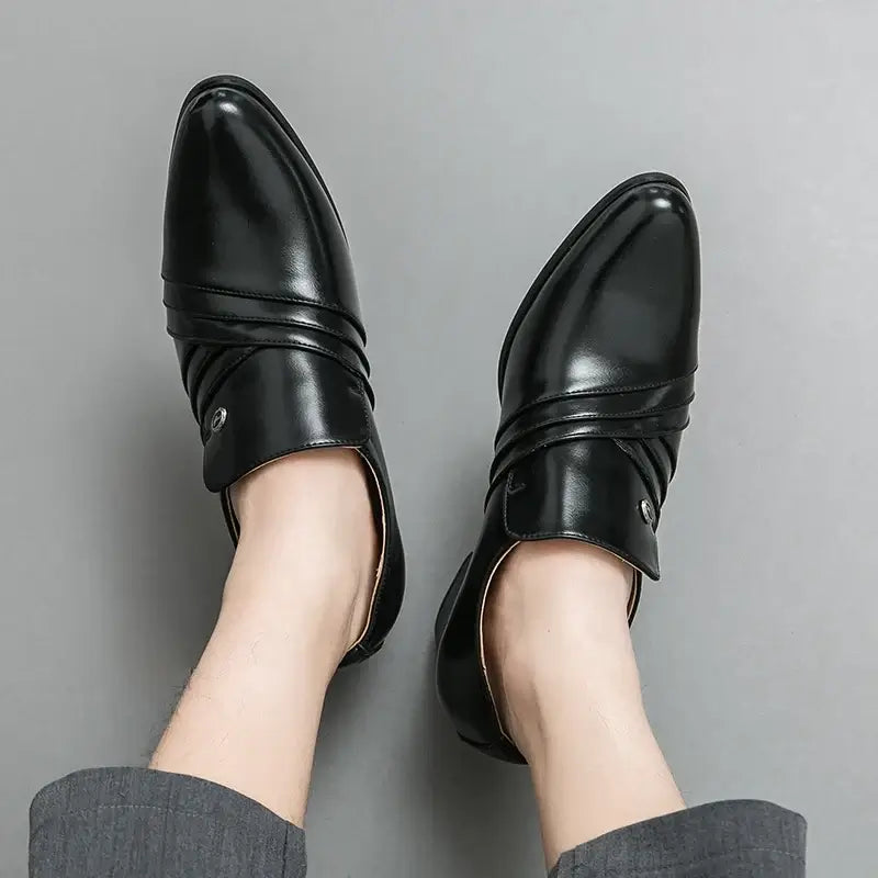 Men's Pointed Leather Height-Increase Business Dress Shoes