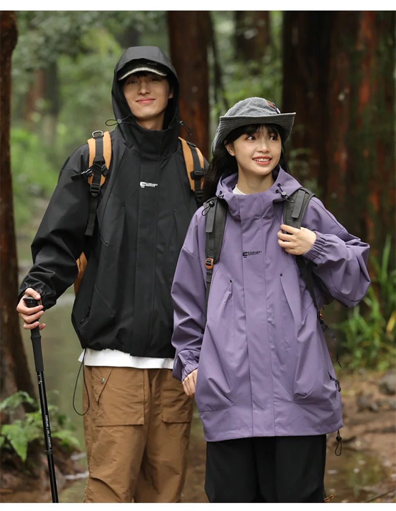 Men's Waterproof Hooded Hiking Bomber Windbreaker