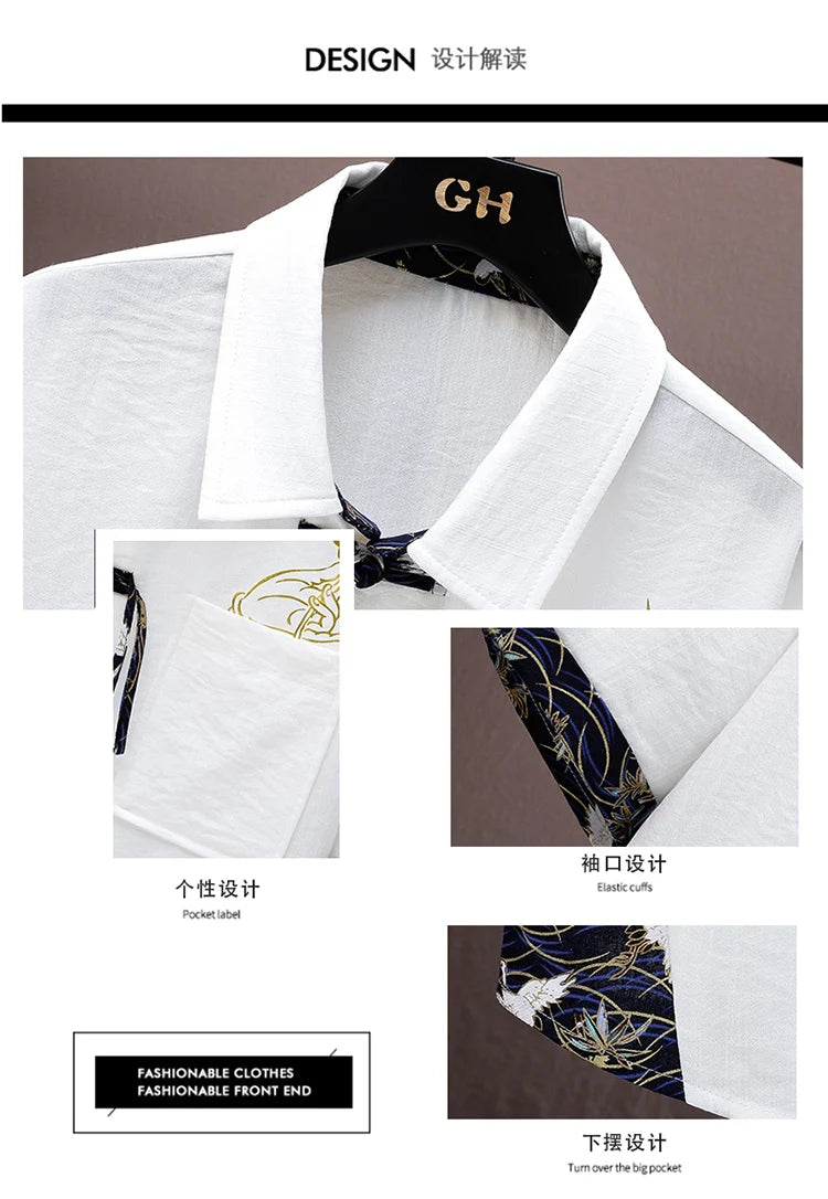 Men's Print Short-Sleeve Shirt and Shorts Two-Piece Set