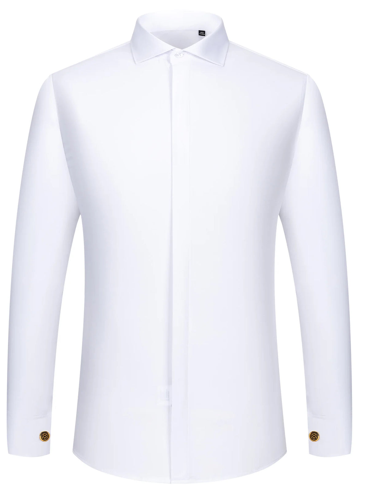 Men's Slim Fit French Cuff Long-Sleeve Wedding Dress Shirt