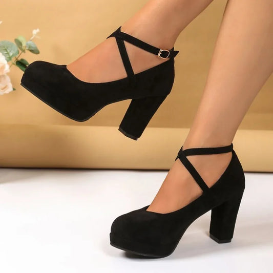 Women's Ankle Strap High Heel Pumps