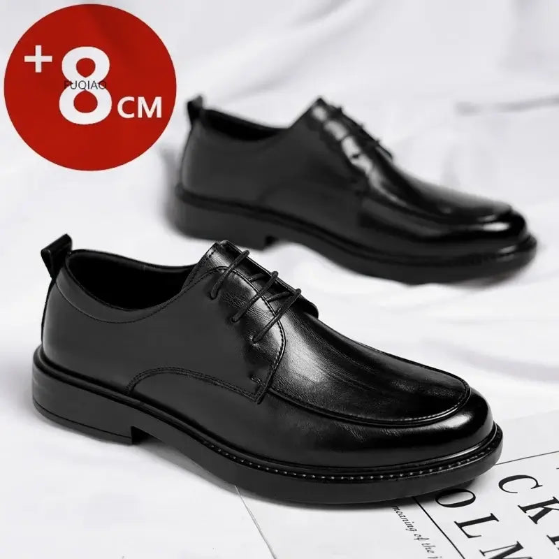 Men's Plus Size Elevator Leather Oxfords 3-8CM Height