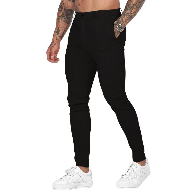 Men's Solid Slim Cargo Pencil Sweatpants