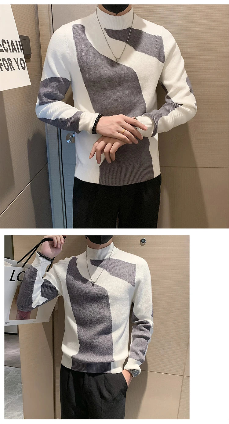 Men's Half Turtleneck Slim Knit Pullover