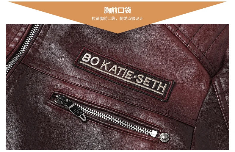 Men's Winter Motorcycle Leather Jacket