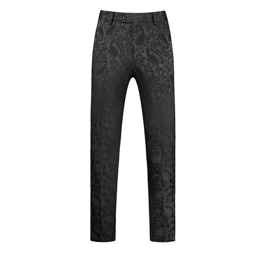Men's Jacquard Suit Pants White Black Pink Wedding Prom Trousers