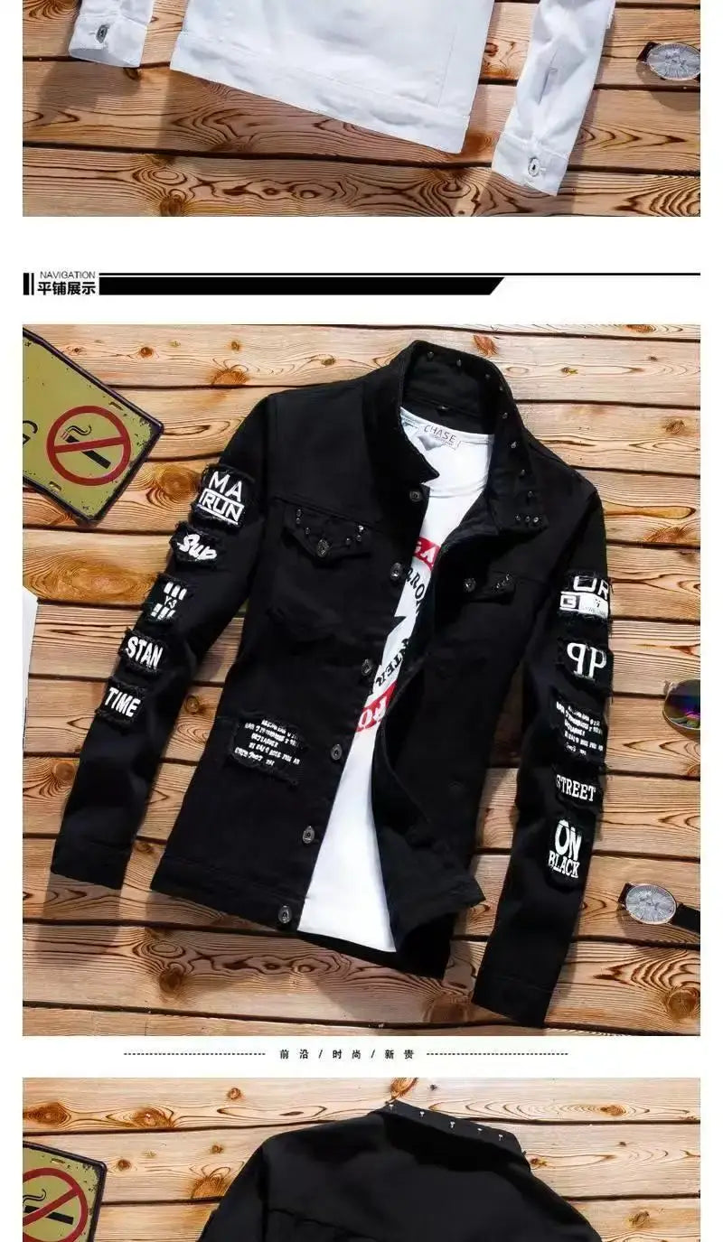 Men's Slim Denim Jacket and Jeans Two-Piece Set