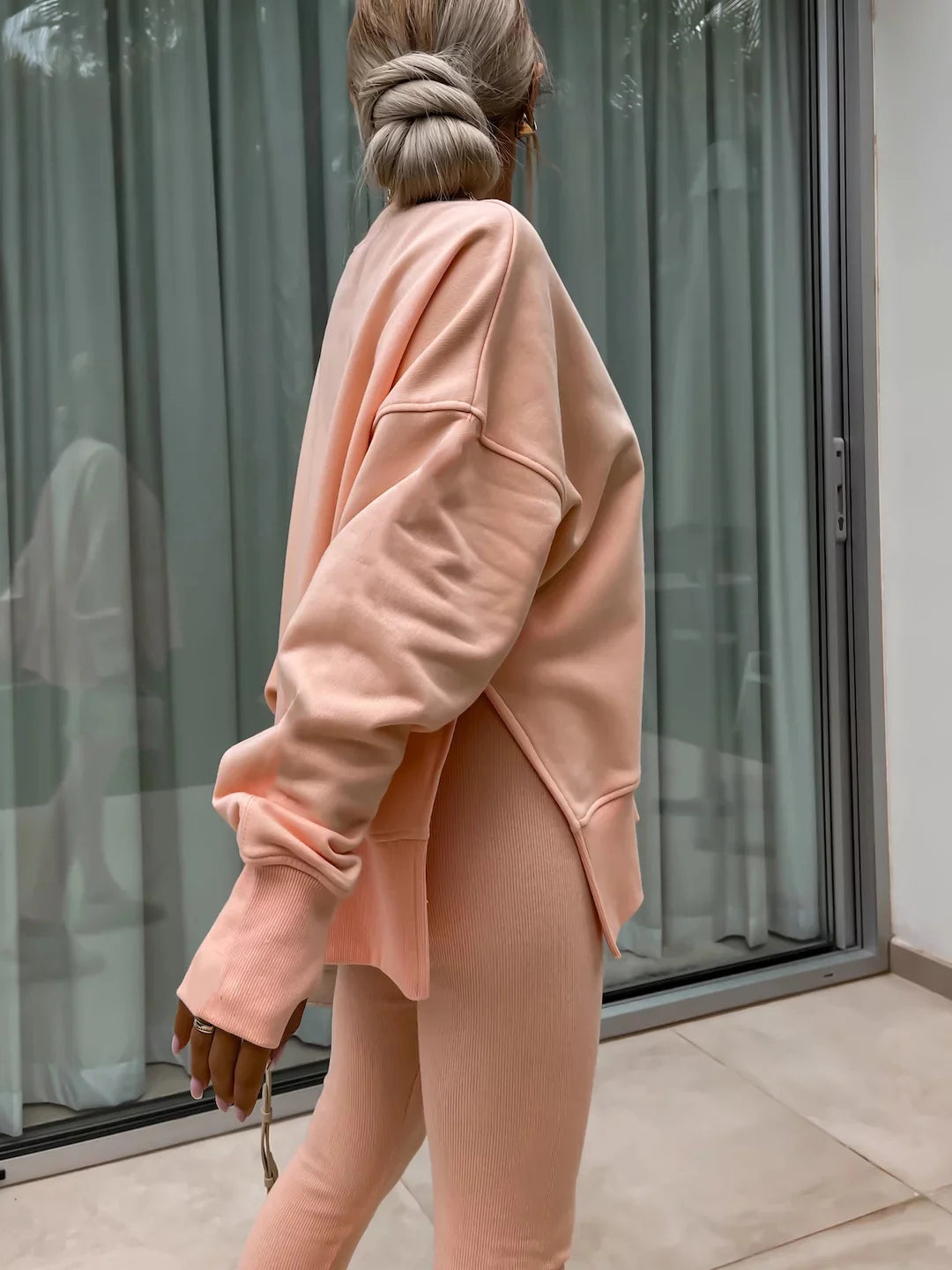Women's Loose Shirt and Tight Pants Two-Piece Set