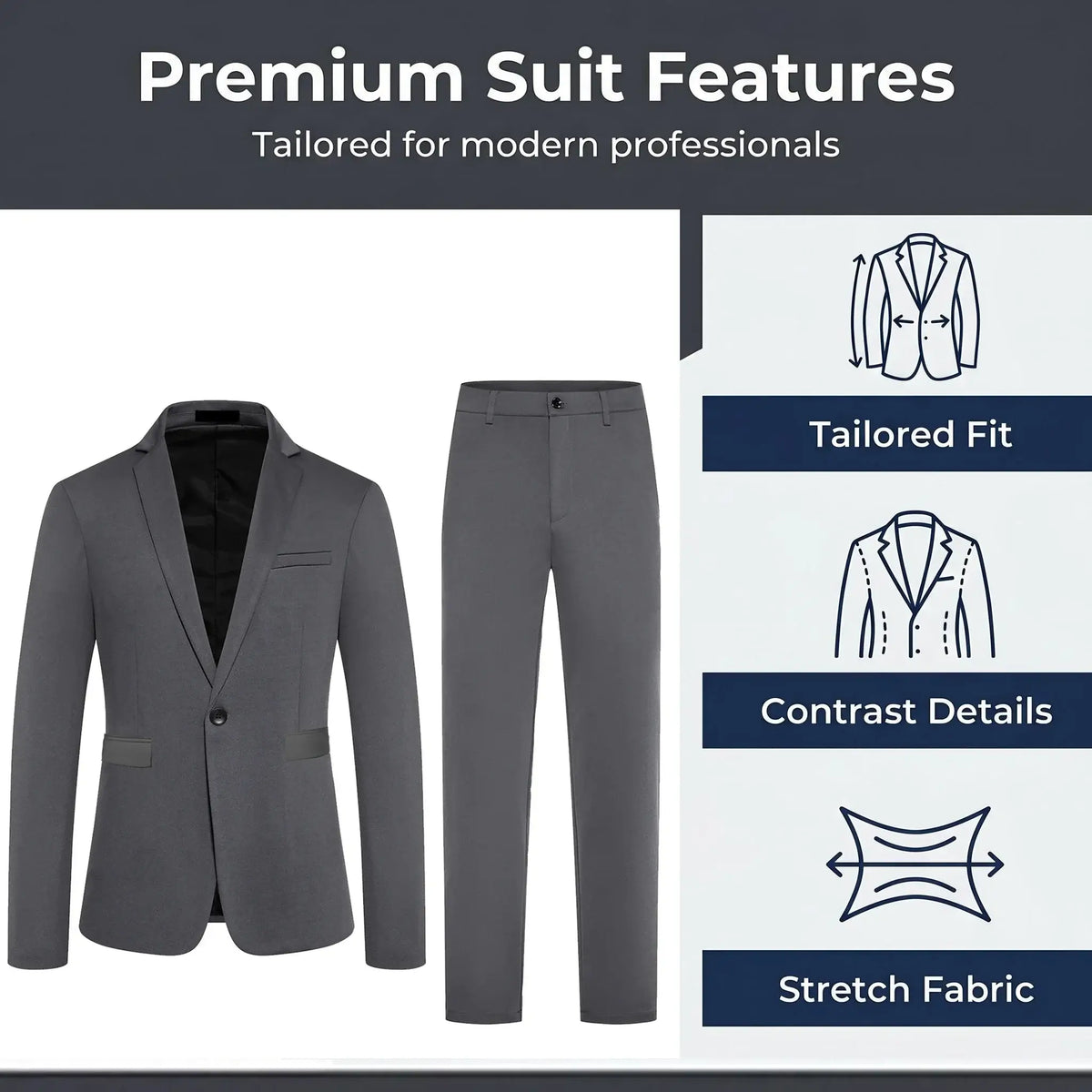 Men's 2-Piece Evening Tuxedo Suit Set