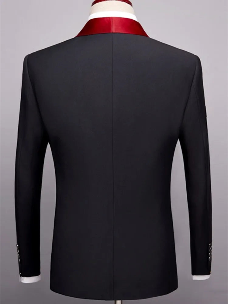 Men's Slim Fit Single-Button Wedding Suit Set