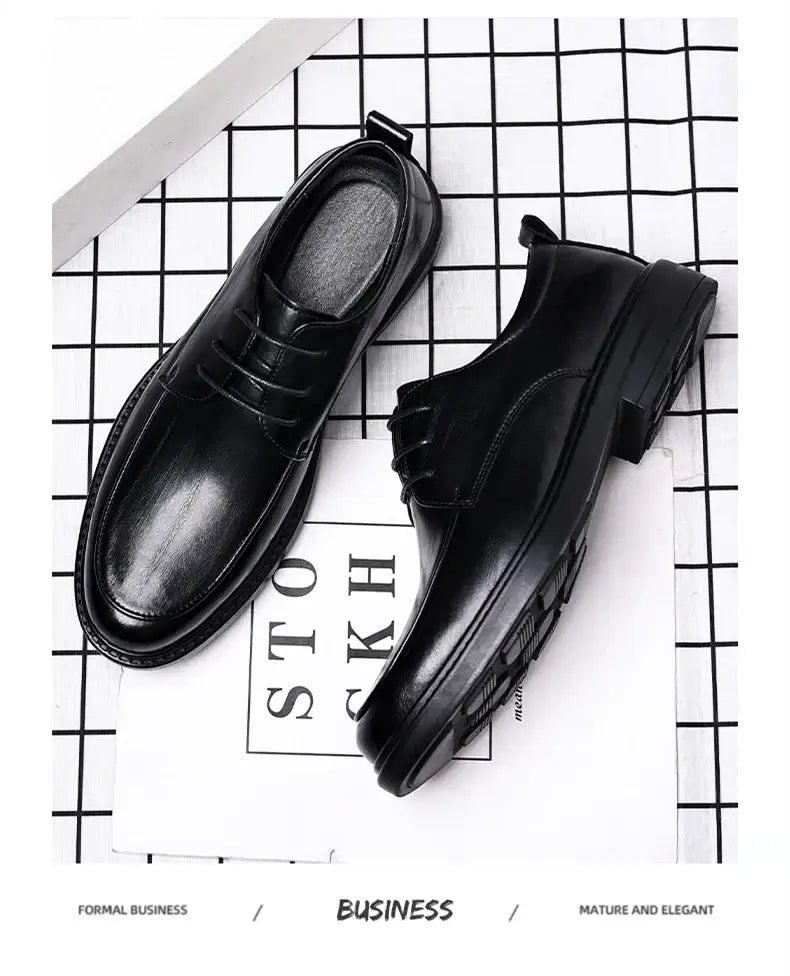 Men's Plus Size Elevator Leather Oxfords 3-8CM Height