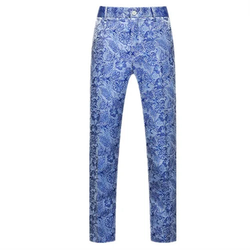 Men's Jacquard Wedding Party Groom Dress Suit Pants