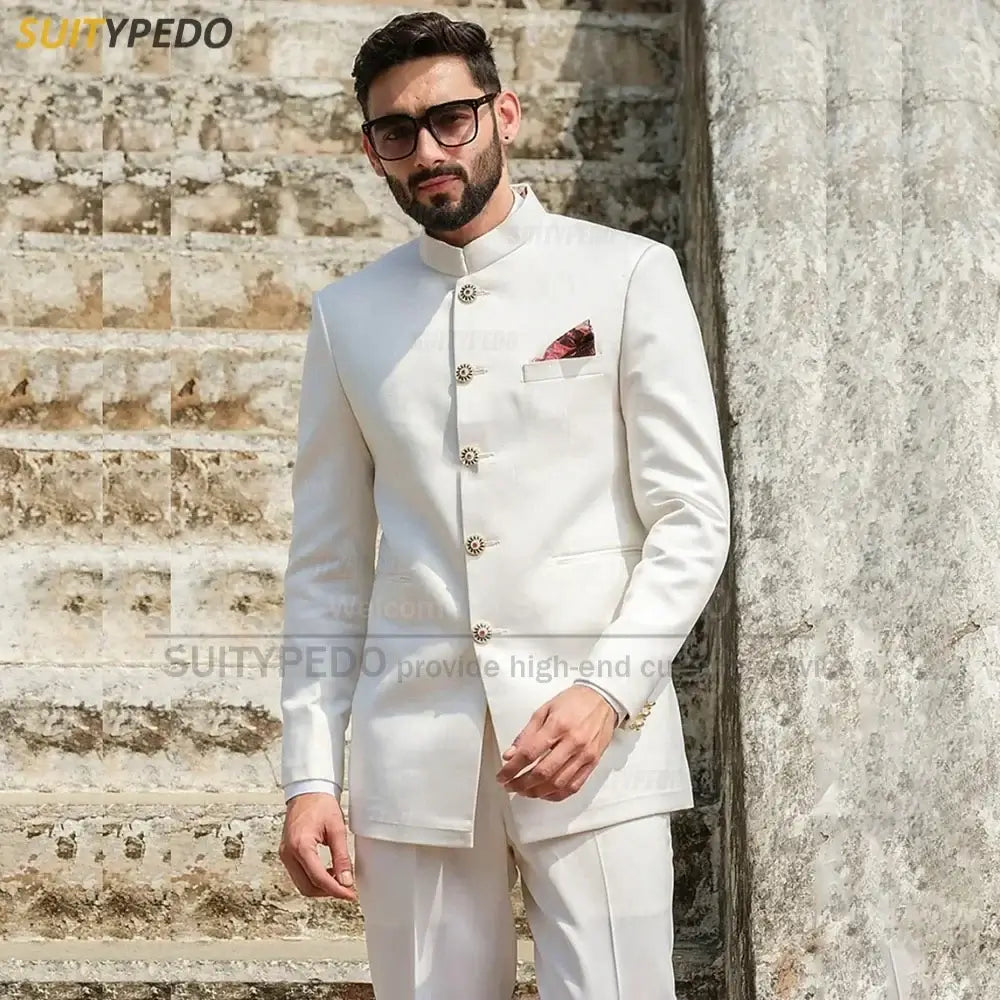 Men's Slim Fit Single-Breasted Two-Piece Dinner Suit