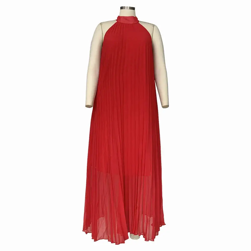 Women's Plus-Size Halter Hollow Split A-Line Bandage Maxi Dress
