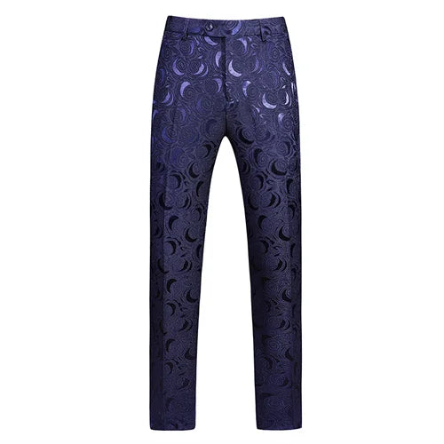 Men's Jacquard Suit Pants White Black Pink Wedding Prom Trousers