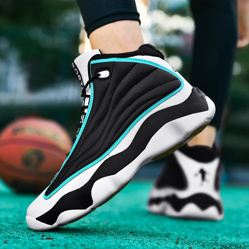 Men's High-Top Rotating Buckle Air Cushion Basketball Sneakers