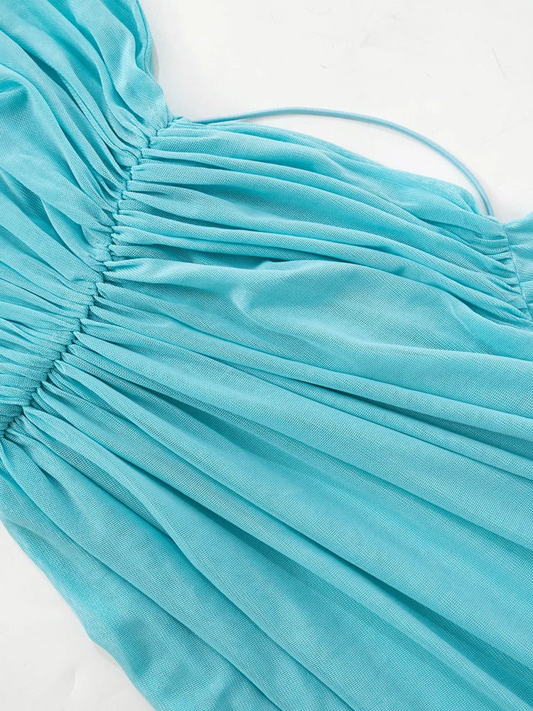 Women's Strapless Shawl Vest and Irregular Pleat Skirt Two-Piece Set