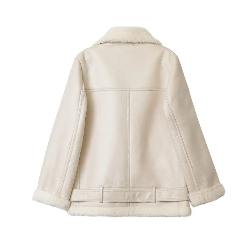 Women's Extra-Thick Faux Fur Lamb Rider Jacket