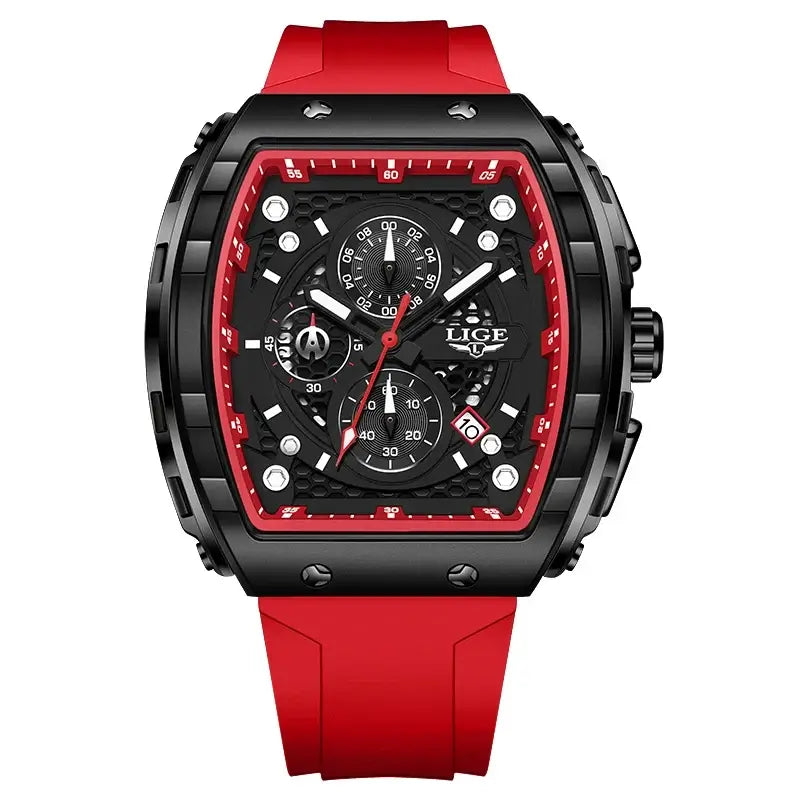 2026 LIGE Top Brand Luxury Watches Men Sport Waterproof Quartz Mens Watch Military Luminous Dive Wristwatch Male Reloj Homre in red