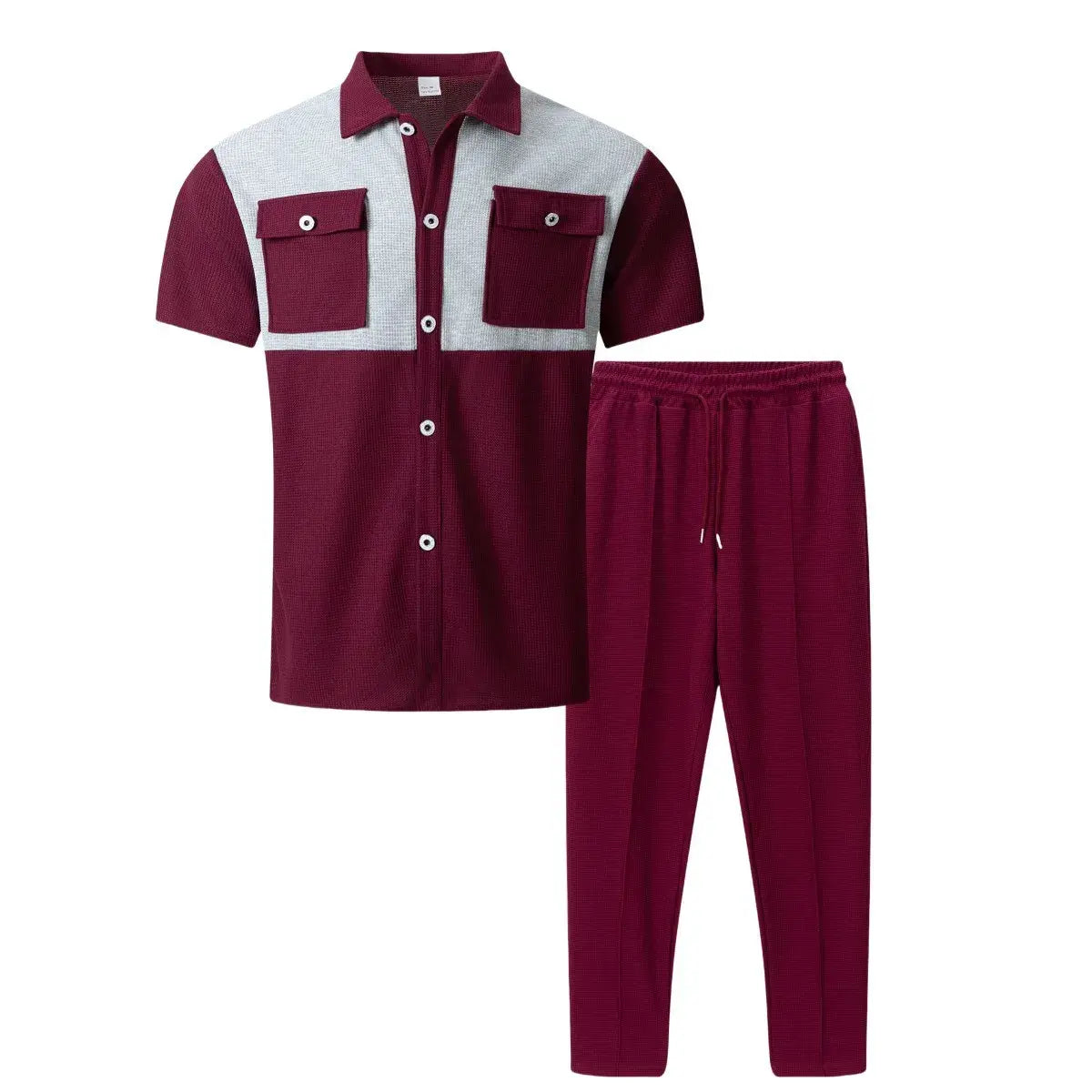 Men's Color-Block Short-Sleeve Shirt & Pants Set