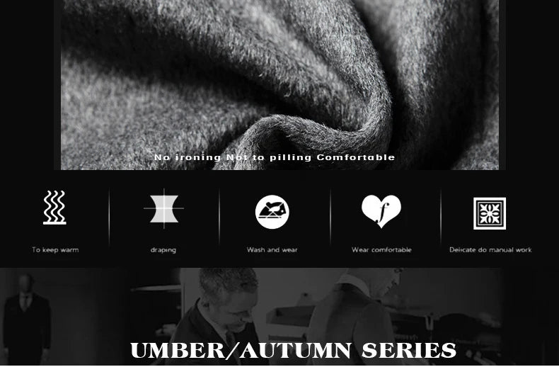 Men's Wool Turn-Down Collar Long Winter Coat