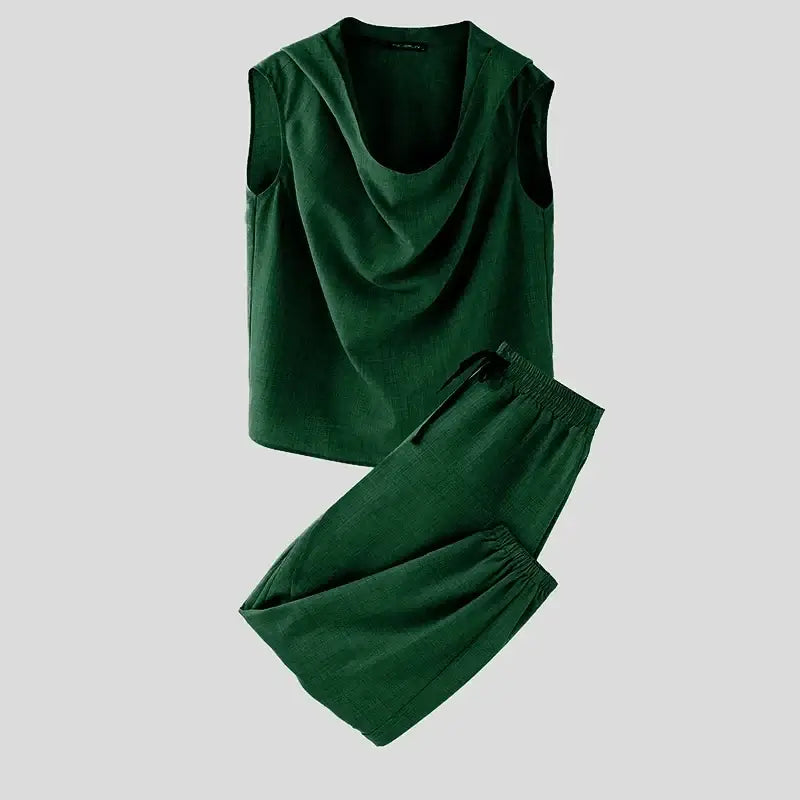 Men's Solid Color Casual Two-Piece Outfit