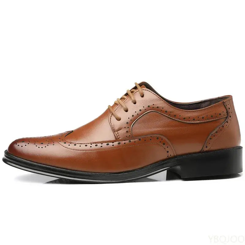 Men's Large Size Pointed Low-Cut Office Formal Shoes