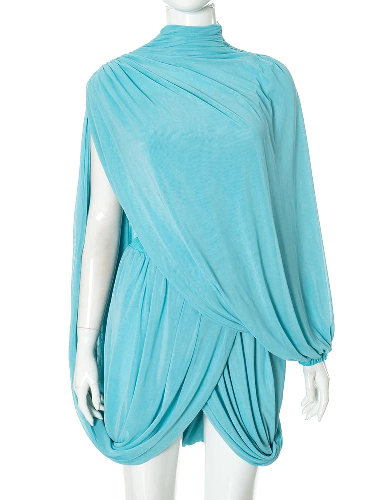 Women's Strapless Shawl Vest and Irregular Pleat Skirt Two-Piece Set