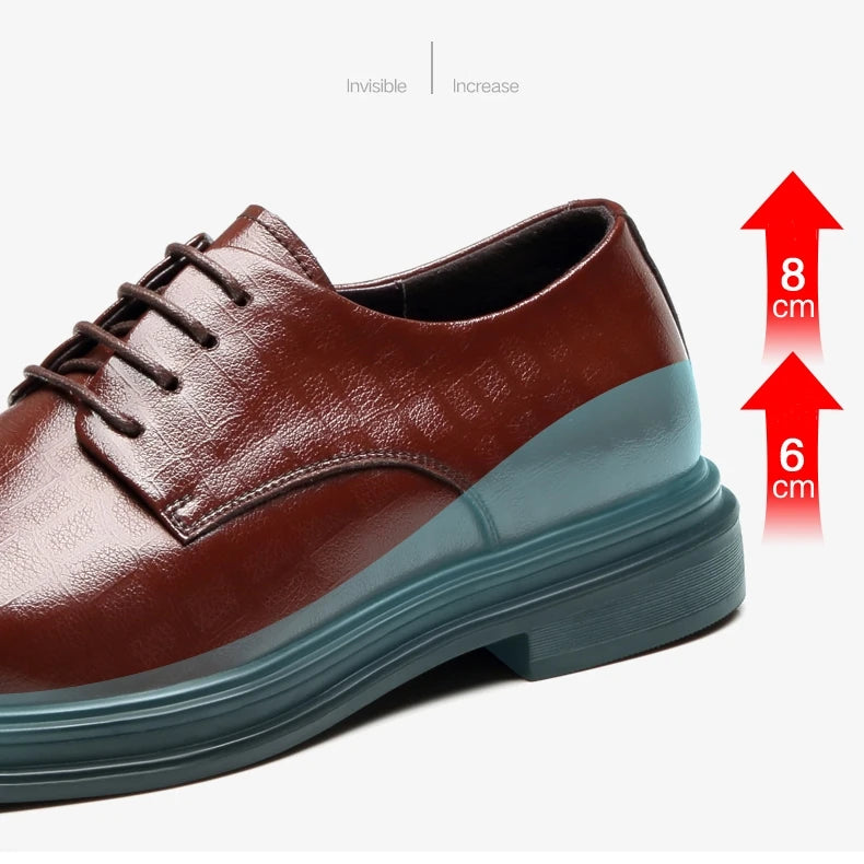 Men's Elevator Oxford Dress Shoes 3/6/8 cm Height