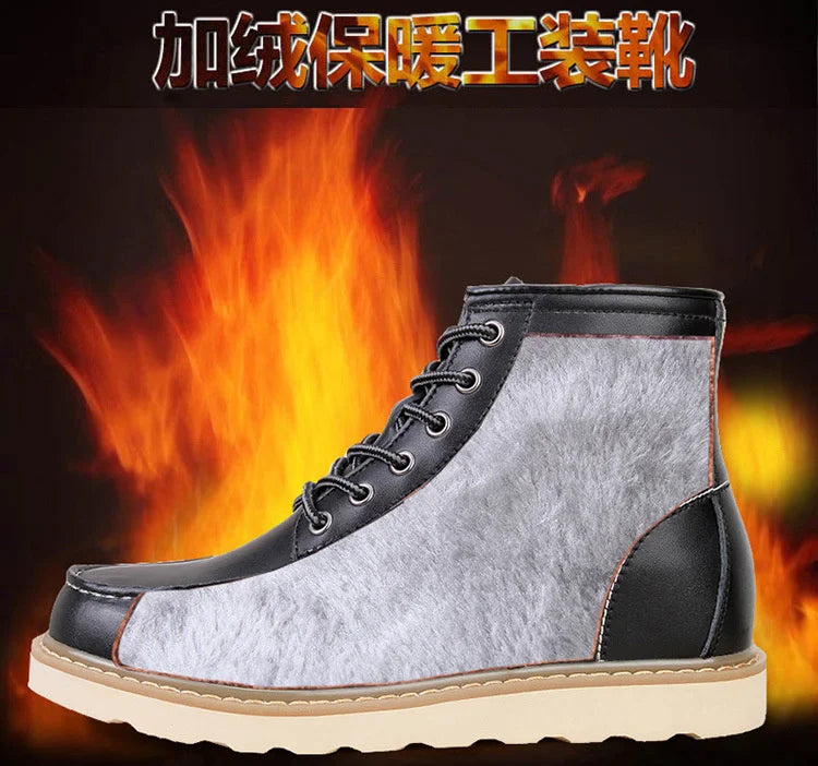 Men's Hidden Heel Elevator Leather Height Boots 6-10CM