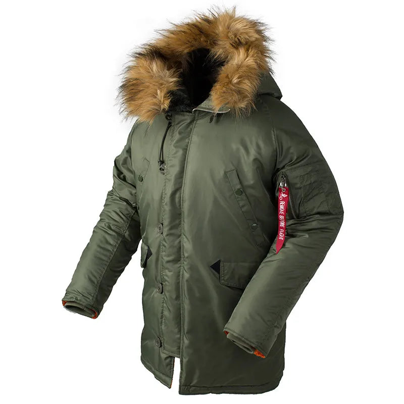 Men's Winter N3B USAF Waterproof Fur-Hood Parka, Tactical Bomber