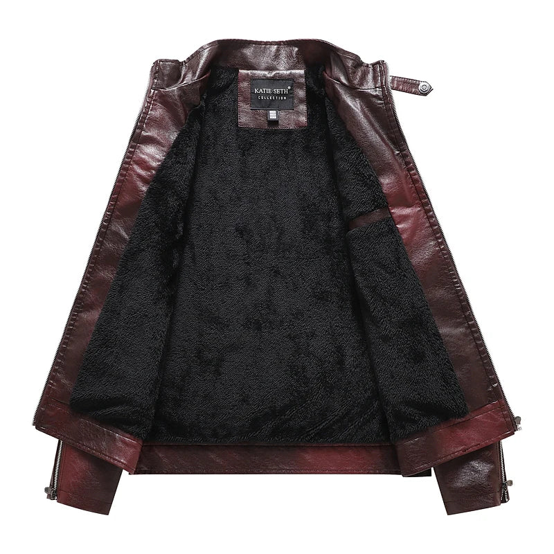 Men's Winter Motorcycle Leather Jacket